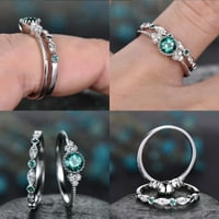 духбне пенливи природни скапоцен камен прстен постави жени венчални прстени