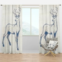 Дизајн на „Убава и дива елен x“ панел за завеси во куќата