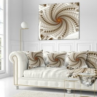 DesignArt Бела фрактална спирална шема - Апстрактна перница за фрлање - 18x18