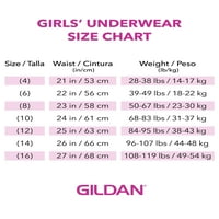 Кратка кратка долна облека на Gildилдан Девојче 18-пакет, големини со 4-16