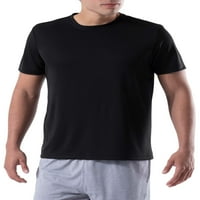 Атлетска работа маица со кратки ракави за мажи со атлетски работи-2-пакет, големина S-3XL