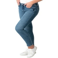 Co. Silver Jeans Co. Најбарани слаби фармерки на жените со средно издигнување, големини на половината 24-36