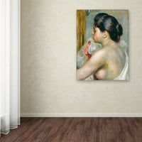 Трговска марка ликовна уметност „Темнокосана жена“ платно уметност од Реноар