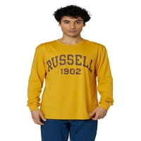 Графичка маичка со долги ракави на Расел Атлетски и големи мажи, големини S-3XL