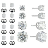 Брилијантност фино накит симулирани обетки од дијамантски пар со двојни обетки во среброто од сребро