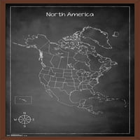 Креда Мапа-Северна Америка Ѕид Постер, 22.375 34