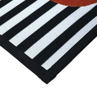Начин да се слави таписеријата за Ноќта на вештерките Буо, ткаен кујнски килим - црно -бело - 18 x30