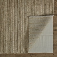 Kno природен рачно изработен килим со акцент, цврста боја, слама злато, 1FT-8in 2FT-10in