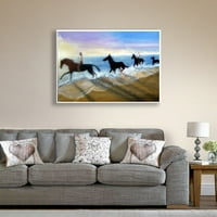 Уметнички идови Линдзи Janених коњи на плажа сликарство wallидна уметност