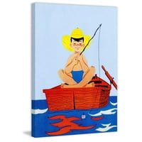 Мармонт Хил „Момче за риболов “ Сликање на печатење на завиткано платно
