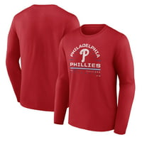 Машка фанатици брендирани со црвена Филаделфија Филис тим со долг ракав маица