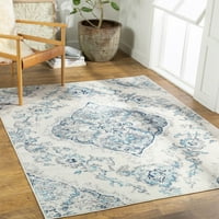 Уметнички ткајачи Флоранза Медалјон област килим, сина сива боја, 5'3 7'1