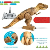 Discovery Kids далечински управувач rc t re диносаурус електронска играчка акција фигура за движење и одење роботи w roring звуци и чистачка уста, реален пластичен модел, момчи?