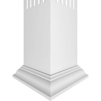 Ekena Millwork 10 W 8'H Craftsman Classic Square Non-Tapered, Fluted PVC колони комплет, Crown Capital & Crown Base