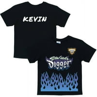 Персонализиран џем од чудовиште син Ува Дигер униформа маица за момчиња на мали деца, црна