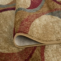 Современи кругови на килими од областа Беж, злато затворен круг лесен за чистење